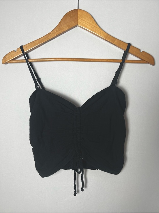 aerie Tops - Aerie Women’s Smocked Crop Top Tank Black Small